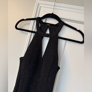 Elegant Black Halter Evening Gown